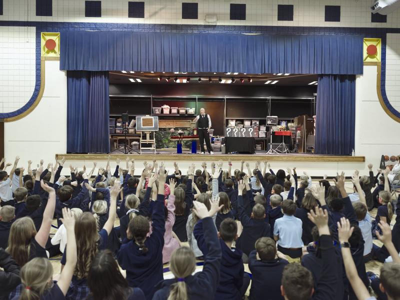 Every hand in the room.