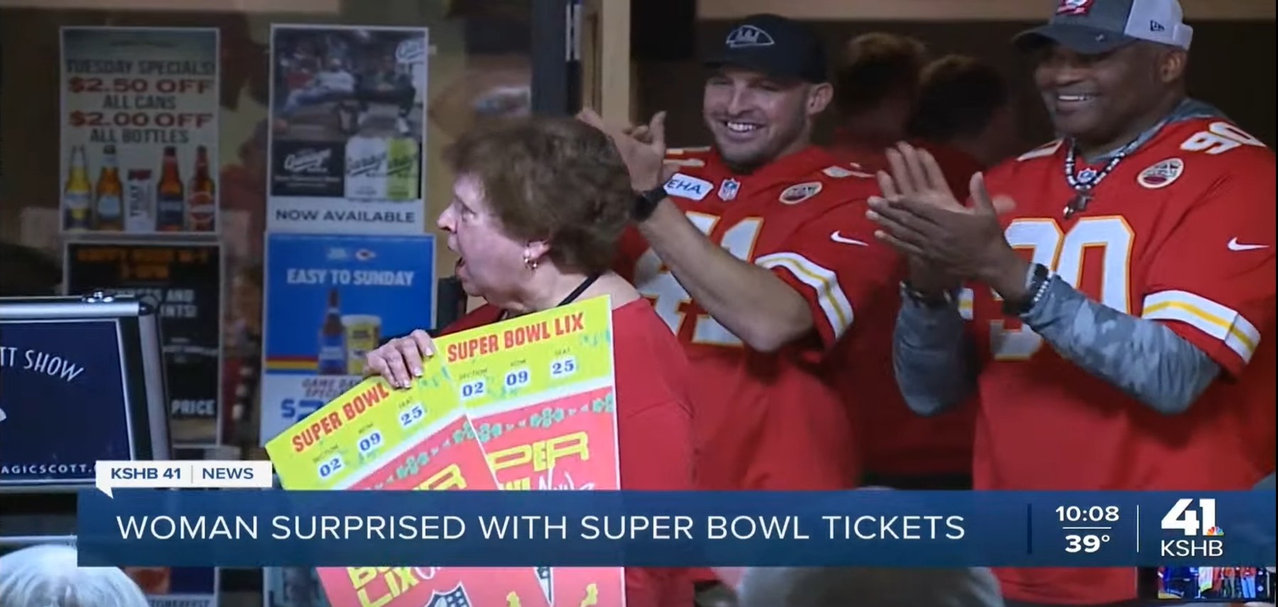 KSHB 41 News feature: Scott Henderson revealing Super Bowl LIX tickets with Kansas City Chiefs players