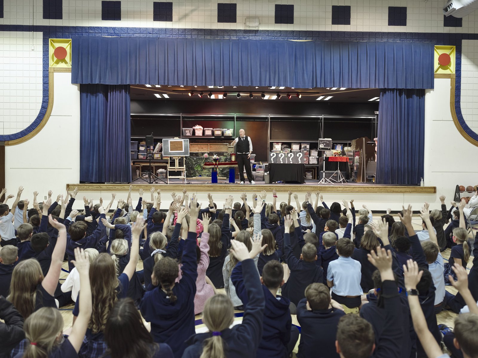 Every hand in the room.